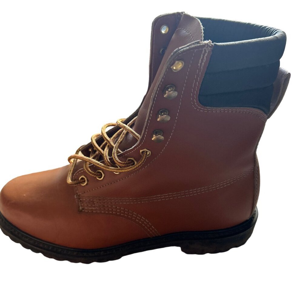 Vintage Sears 86921 Brown Leather Moc Toe Lace Up Work Boots Men's Size 11D